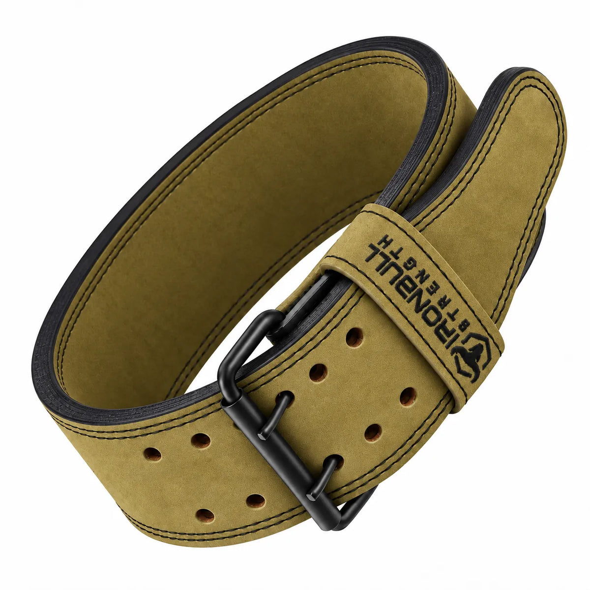 #color_milspec-green | Iron Bull Strength 10mm double prong lifting belt in green, front view