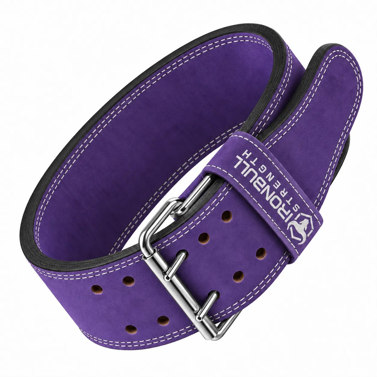 #color_purple | Iron Bull Strength 10mm double prong lifting belt in purple, front view
