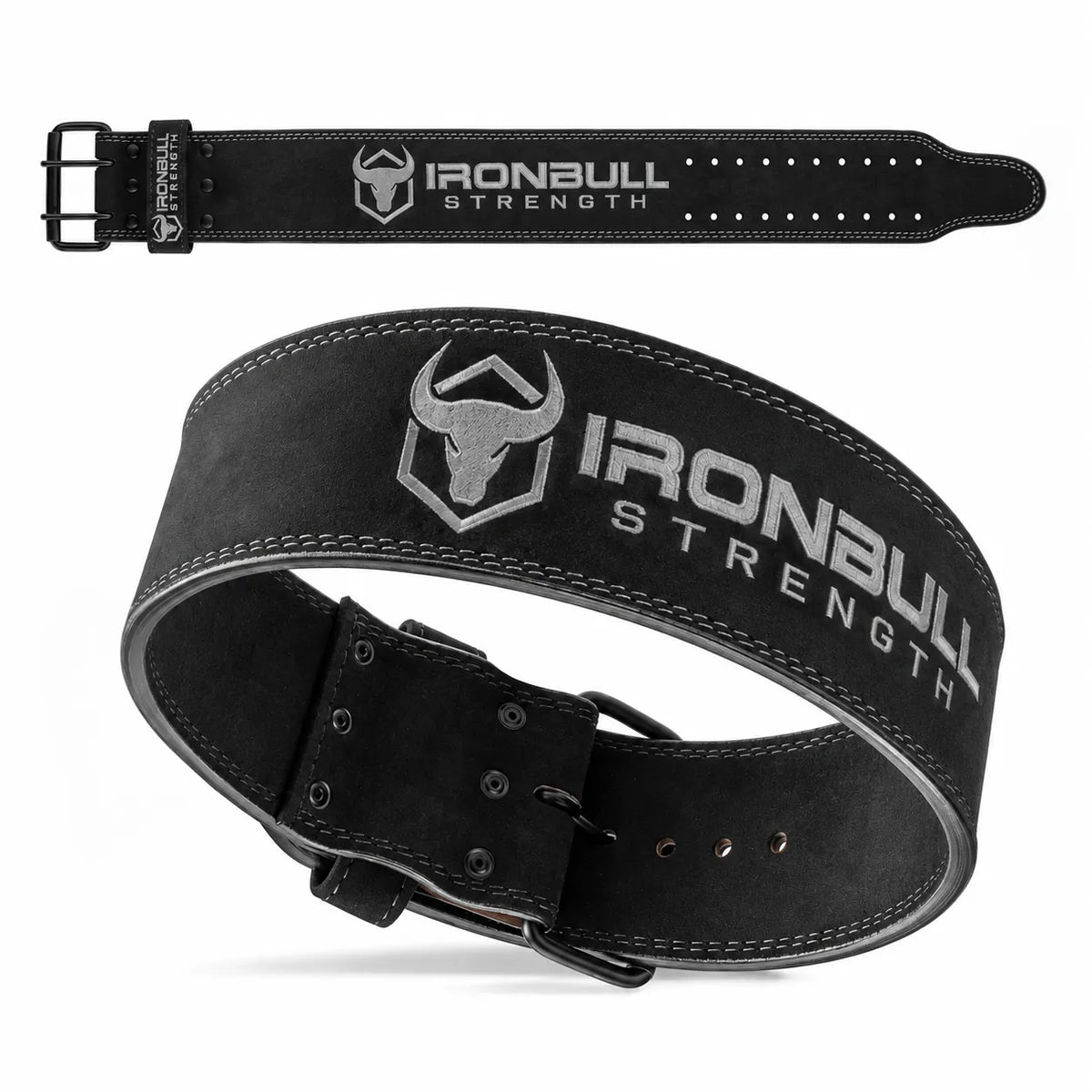 #color_black | Iron Bull Strength double prong lifting belt with adjustable buckle and sizing holes