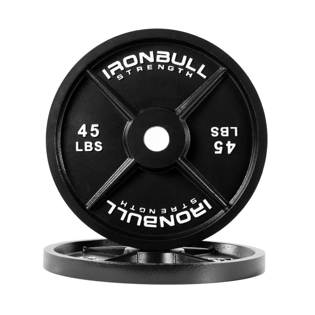 thumbnail image 2 of Standard Olympic Metal Weight Plates – Cast Iron, Black, Rust-Resistant – Sold As Pair 2 of 6