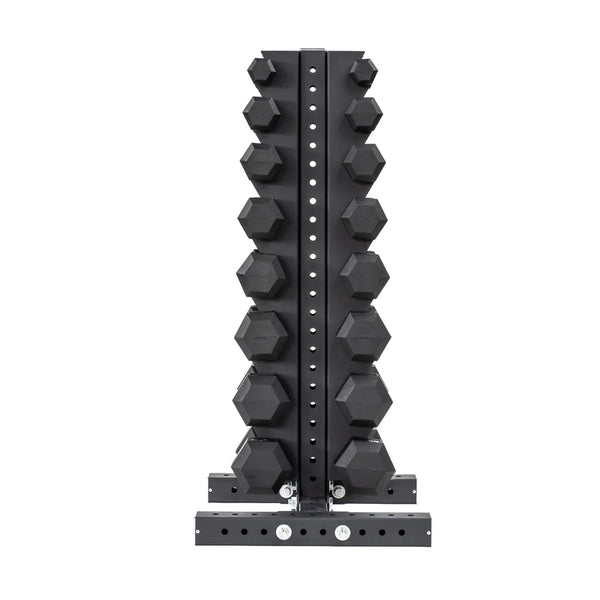 ブロックウエイト　40LBS 5-40 LB Rubber Hex Dumbbell Set with Vertical Storage Rack - 8