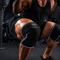 #color_black-grey | Iron Bull Strength 7mm knee sleeves for lifting in grey
