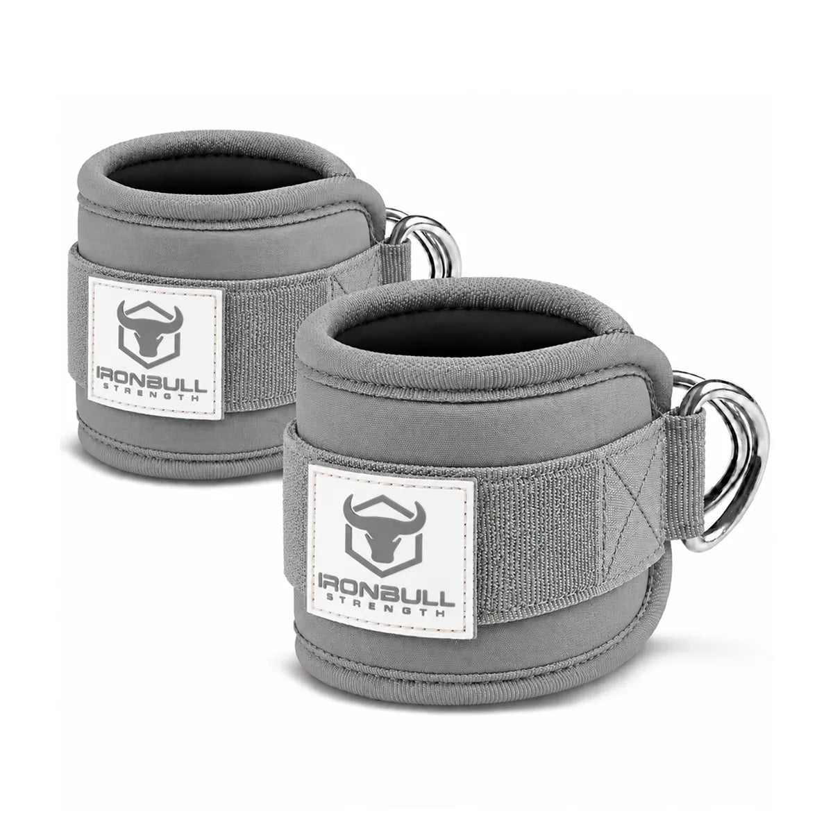 #color_grey | Iron Bull Strength ankle straps in black, multi view