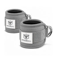 #color_grey | Iron Bull Strength ankle straps in black, multi view