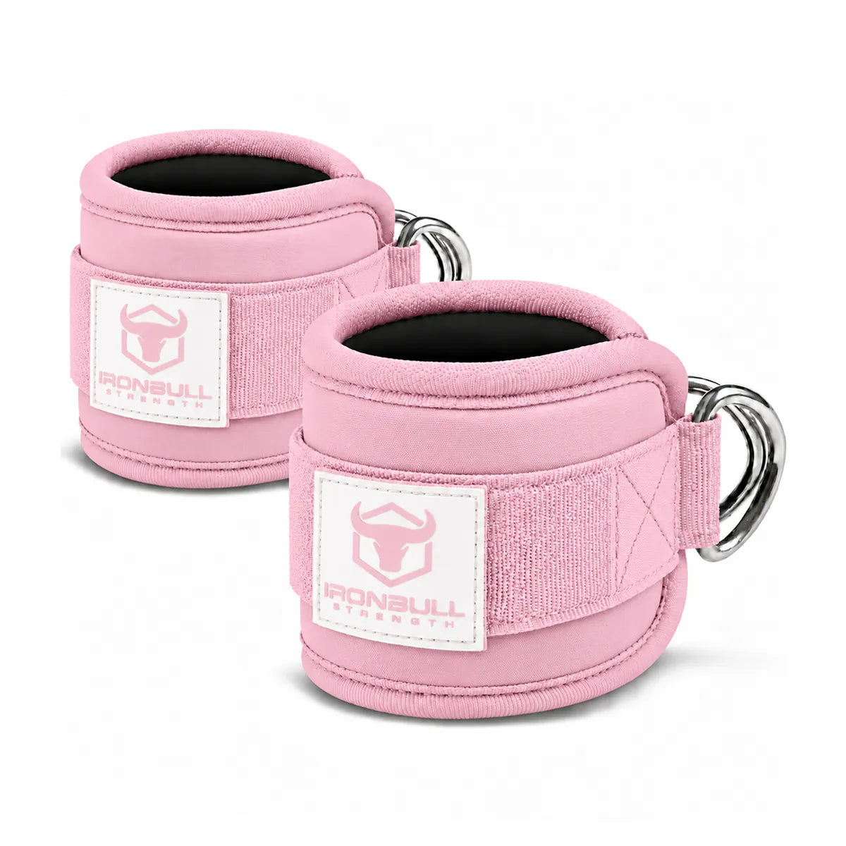 #color_pink | Iron Bull Strength ankle straps in black, multi view