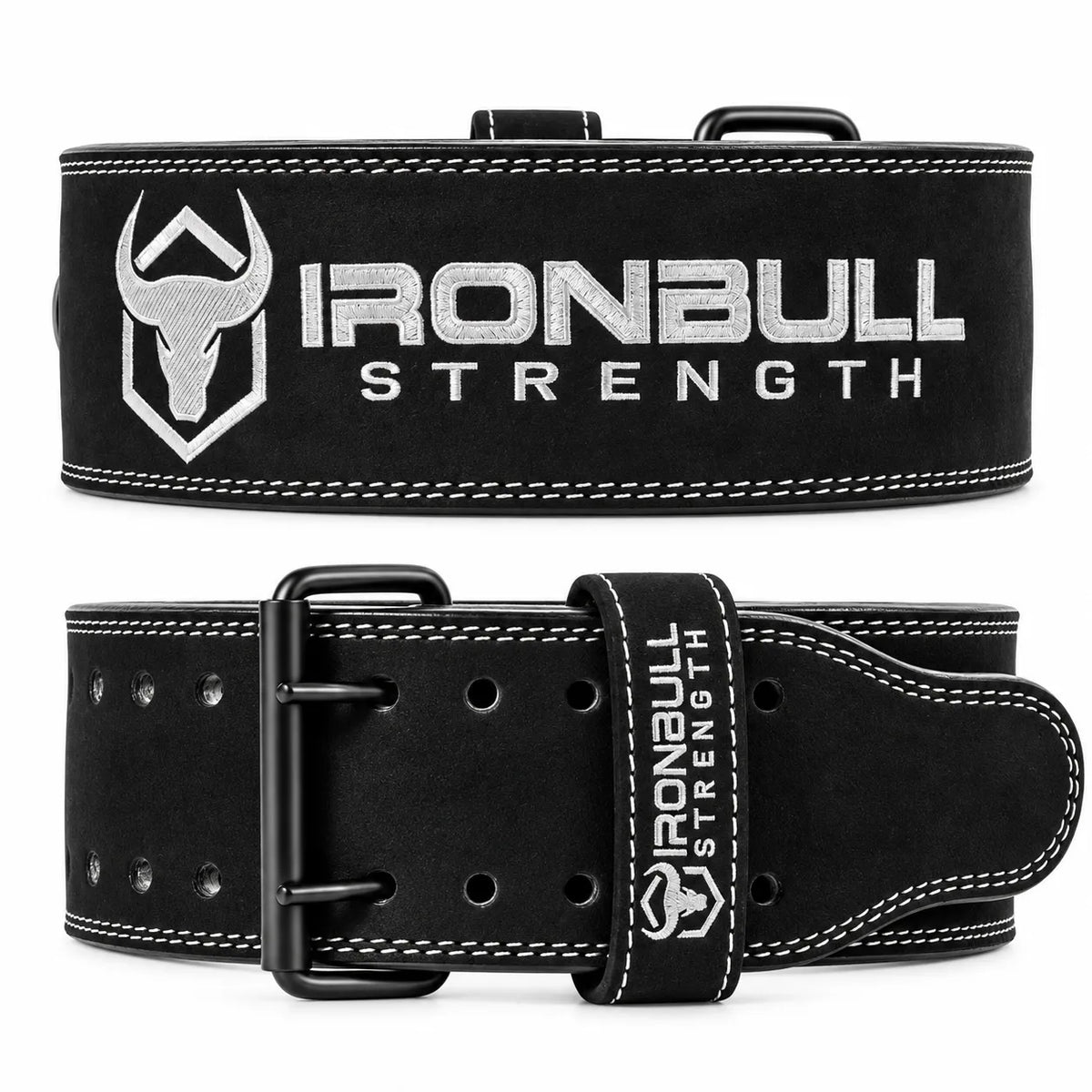 #color_black | Iron Bull Strength 10mm double prong lifting belt in black, multi view