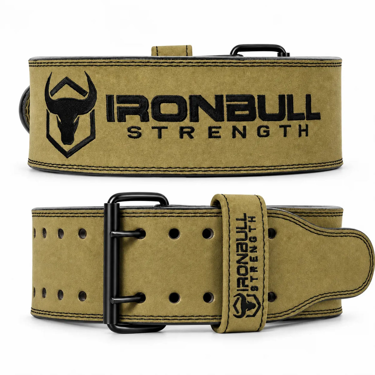 #color_milspec-green | Iron Bull Strength 10mm double prong lifting belt in milspec green, multi view