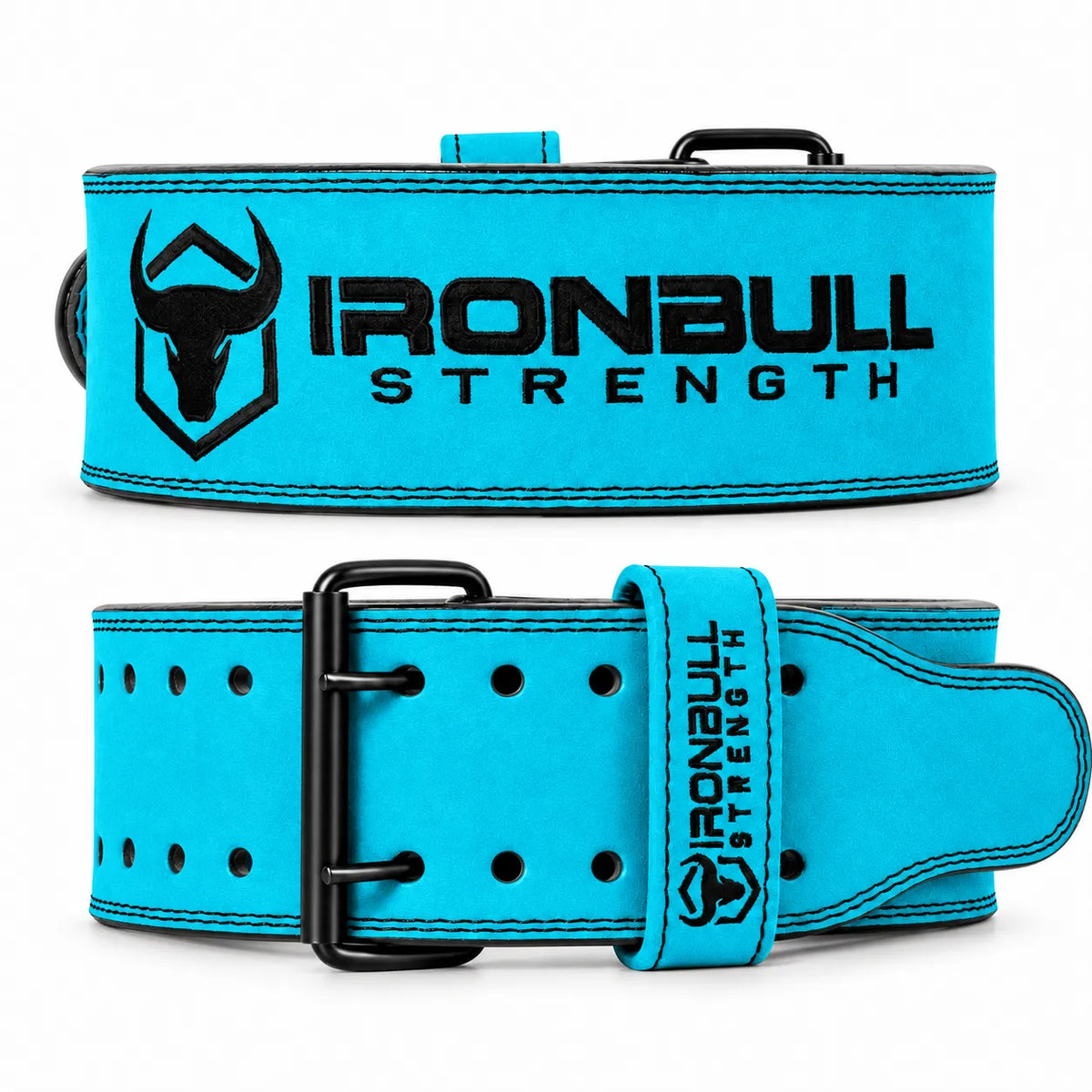 #color_olympic-blue| Iron Bull Strength 10mm double prong leather lifting belt blue