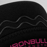 #color_black-pink | Close-up of anti-slip feature on Iron Bull Strength 7mm knee sleeves
