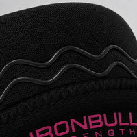 #color_black-pink | Close-up of anti-slip feature on Iron Bull Strength 7mm knee sleeves
