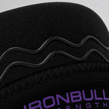 #color_black-purple | Close-up of anti-slip feature on Iron Bull Strength 7mm knee sleeves
