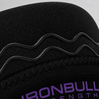 #color_black-purple | Close-up of anti-slip feature on Iron Bull Strength 7mm knee sleeves
