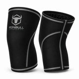 #color_black-gray | Iron Bull Strength 7mm knee sleeves in black, side view
