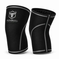 #color_black-gray | Iron Bull Strength 7mm knee sleeves in black, side view
