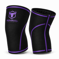 #color_black-purple | Iron Bull Strength 7mm knee sleeves in black, side view
