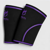 #color_black-purple | Black Iron Bull Strength 7mm knee sleeves showing compression fit
