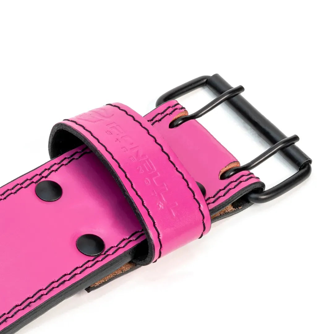 Premium 7mm 3" Double Prong Pink Belt - IPF Approved