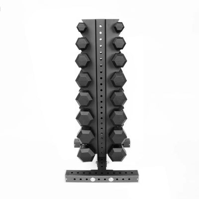 Vertical Dumbbell Rack with Hex Dumbbells | 8 Pairs (5-40LB)