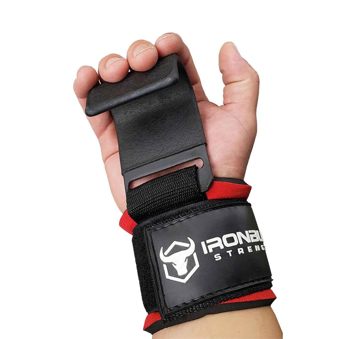 Lifting Hooks with Wrist Straps Iron Bull Strength